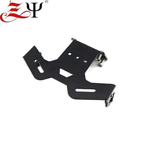 Support de plaque d'immatriculation noir pour moto Yamaha MT-15 2019-2020 (modification avec feu arrière court) (1/4)