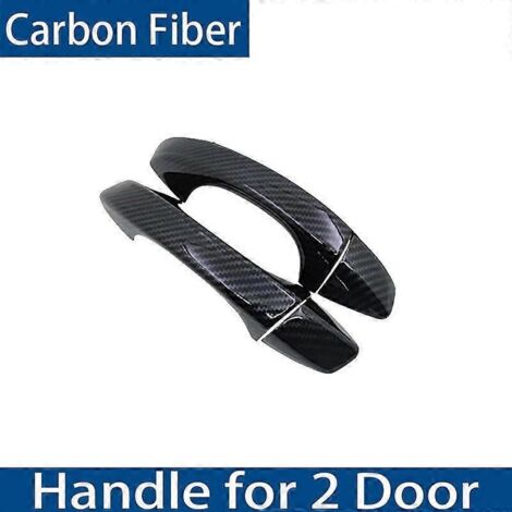 Poignée de porte extérieure en fibre de carbone noire pour SEAT Arona (2022, KJ7, 2017-2021) - Accessoire auto autocollant - 2 poignées (1/5)