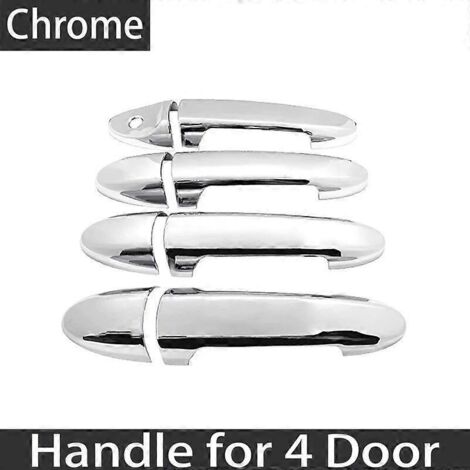 Revêtements extérieurs luxueux en fibre de carbone pour poignées de porte de voiture Ford Mercury Mariner MK2 2008 2009 2010, anti-rayures, accessoires auto - Chrome (1/5)