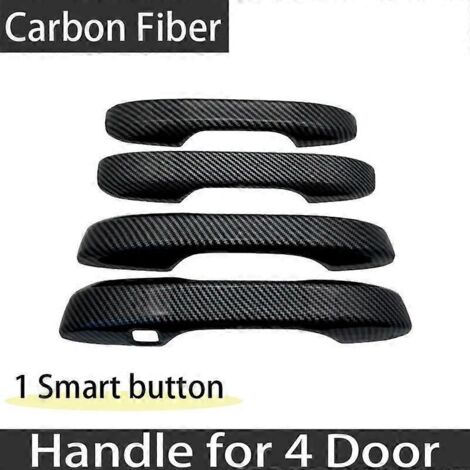 Poignées de porte extérieures luxueuses en fibre de carbone pour Honda Civic 11e génération FE FL Berline 2022-2023 - Accessoires auto - 4 portes, 1 serrure (1/5)