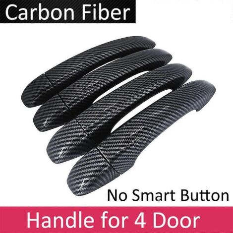 Poignées de porte extérieures en fibre de carbone noire pour Dacia Logan et Renault Taliant MK3 III (2020-2023) - Accessoires auto ABS - Rouge (1/5)
