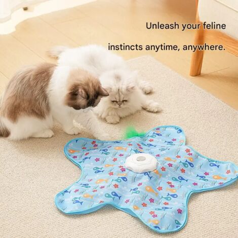 Tente de jeu pour chat cachette interactive tunnel pliable jouet chasse divertissement animaux compagnie intérieur 1 pièce Bleu (1/4)