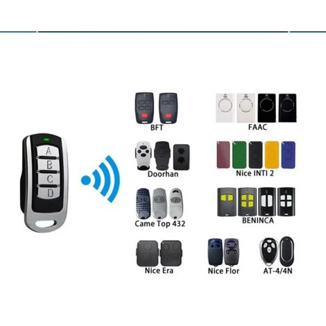 Télécommande Universelle Multi-Fréquences en Métal Compatible CAME TOP432NA EV 433.92 MHz Rolling Code DOORHAN – Émetteur Sans Fil Garage et Portail 1 Pièce, Noir (1/4)