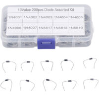 Kit de 200 Diodes Redresseuses 1N4001-1N4007-1N5819 pour Projets Électroniques et Réparations
