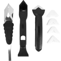 Kit de 3 Outils de Maçonnerie : Grattoir à Joint, Raclette à Ciment et Décapeur Verre pour Projets de Rénovation