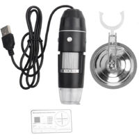 Microscope numérique USB à LED ajustable, compatible Windows 10 et Mac, anti-reflets pour observations précises.