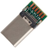 Connecteur USB Type C Mâle à Souder 12 Pins avec Résistance 56k pour Circuit Imprimé - Adaptateur USB 3.1