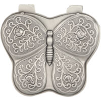 Boîte à Bijoux Papillon en Métal avec Gravure Délicate, Écrin pour Colliers et Boucles d'Oreilles
