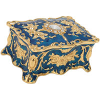 Boîte à bijoux ancienne avec gravure florale pour colliers et boucles d'oreilles