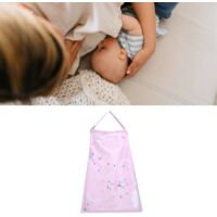 Tablier d'allaitement respirant en coton - Cache-allaitement rose avec bretelles réglables