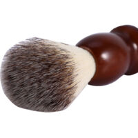Brosse à barbe professionnelle en nylon avec manche en bois - Soin du visage pour hommes