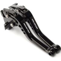 Pour Ducati Monster 400 620 659 695 696 795 796/ S2r 800 : levier de frein et d'embrayage court réglable 6 positions en alliage d'aluminium usiné CNC (gris) – Noir