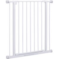 Barrière de Sécurité Extensible pour Animaux, Installation Facile avec Supports à Pression, Acier Résistant avec Fini Peint Poudre Blanc 76x76-82cm