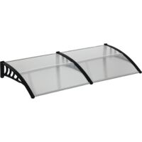 Pensilina finestra porta in policarbonato e alluminio, 200x96x27 cm, transparente
