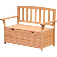 Banc de Jardin 2 Places avec Coffre de Rangement en Bois