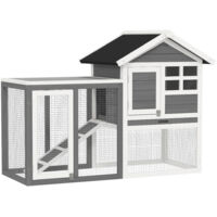 Cage à lapins et rongeurs, clapier extérieur en bois gris
