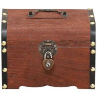 Large Capacity Coin Box With Lock Gift Wooden Treasure Chest Children Adults--M