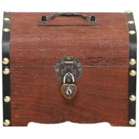 Large Capacity Coin Box With Lock Gift Wooden Treasure Chest Children Adults--S