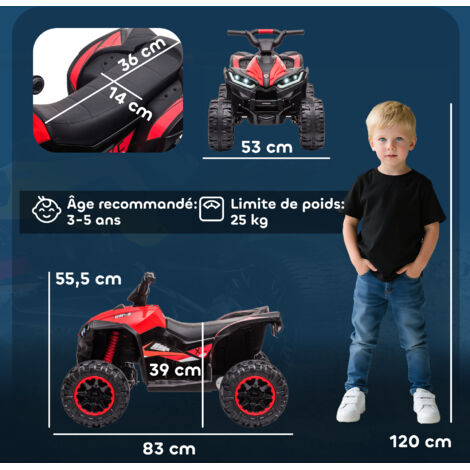Quad électrique 12V Pour Enfants – VTT Avec Télécommande Parentale, 2 Moteurs, Phares LED, Bleu Royal, 3-6 Ans