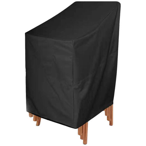 Housses de Chaises Empilables Extérieur, 1 Pièce Housses Imperméables pour Chaises de Jardin Haute Protection Pluie Neige Poussière, Adaptées 4-6 Chaises Empilables 65x65x80/120 cm (1/5)