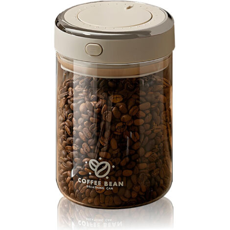 Récipient en Verre Borosilicate pour Café, 1100ML - Boîte de Conservation Hermétique pour Grains, Noix et Aliments avec Couvercle Airtight et Indicateur de Date (1/5)