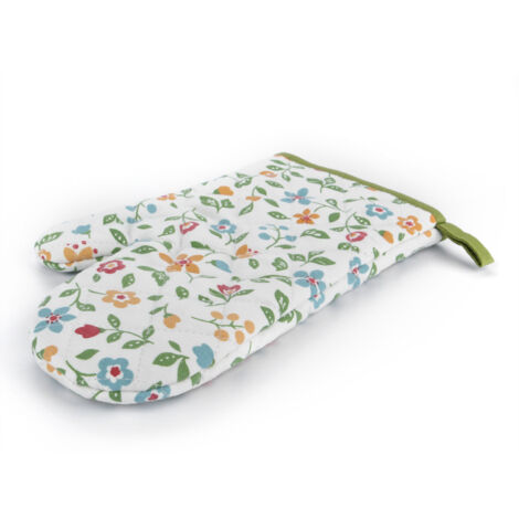 1 Paire de Moufles de Four à Motifs Fleuris, Gants de Cuisine en Coton Résistants à la Chaleur, Idéaux pour la Pâtisserie, la Cuisson et le Barbecue (1/5)