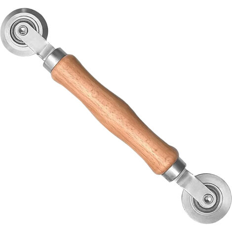 Rouleau à Crémone Professionnel - Outil Double Usage pour Pose et Réparation de Moustiquaires Portes & Fenêtres - Manche en Bois et Roulement à Bille Acier - Rouleau à Joint Souple (1/5)