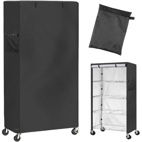 Housse de Protection pour Étagère à Fils, Couverture Imperméable et Résistante pour Rangement Extérieur avec Fermeture Éclair, Dimensions 30" L x 14" P x 62" H