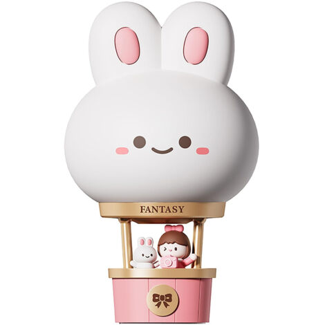 Lumière de Nuit Rechargeable en Forme de Montgolfière, Silicone Doux et Sécurisé, 3 Niveaux de Luminosité, Commande Tactile, Lumière Chaude, Veilleuse pour Enfant, Lampe de Chambre, Idée Cadeau Bébé e (1/5)