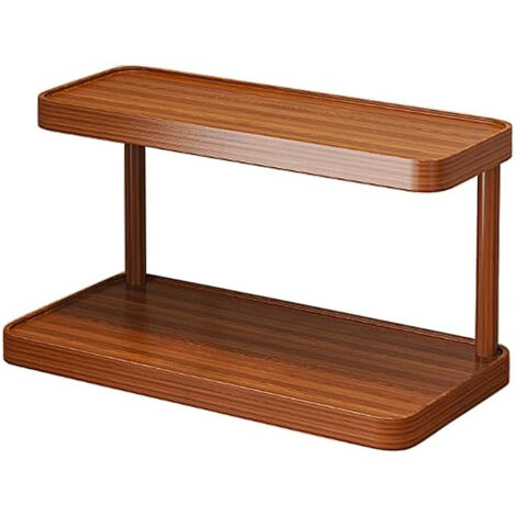 Étagère à tasses 2 niveaux en bambou et MDF pour comptoir, support à mugs et porte-gobelets, 11,8 x 5,5 x 5,7 pouces (1/4)