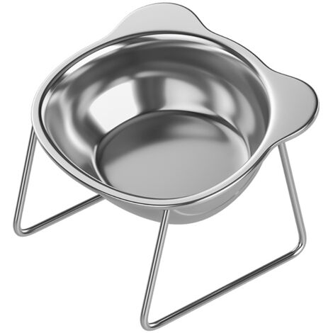Bols surélevés pour chats - 13 cm en acier inoxydable, inclinés à 15° pour éviter les régurgitations, adaptés aux moustaches et au dos (lavables au lave-vaisselle)
