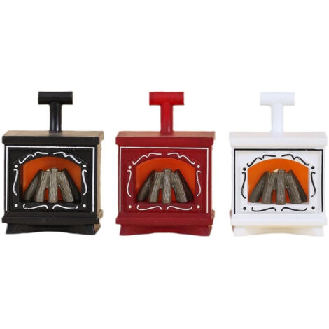 3 Pièces LED Mini Lumières de Cheminée Lumineuses, Décoration Intérieure Maison, Meubles de Poupée, Noir, Rouge, Blanc (1/5)