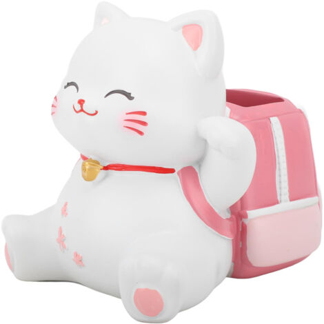Pot de Plante Mignon pour Chat en Résine – Porte-Stylo, Porte-Pinceaux et Organisateur de Bureau pour Maison ou Bureau (1/5)