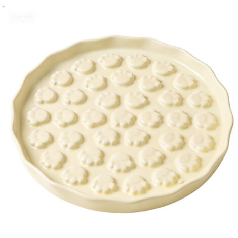 Mignonne Gamelle Céramique pour Chat à Motif Patte – Récipient Anti-Glouton pour Chiens et Chats, Bol Alimentaire Anti-Dérapant pour une Alimentation Saine (1/4)