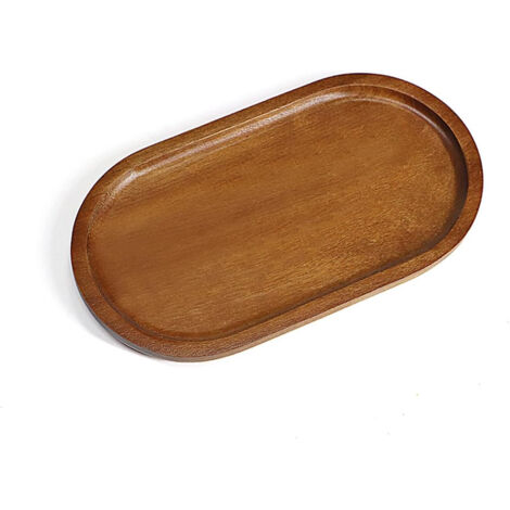 Petit Plateau de Service en Bois d'Acacia, Plateau Organisateur pour Salle de Bain ou Bar à Café, Planche à Apéritifs en Bois, Plateau Rangement pour Comptoir (1/4)