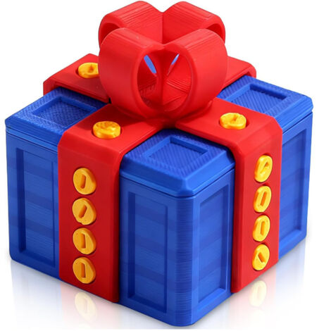 Boîte Cadeau Farce avec Vis, Puzzle Argent 3D Imprimé 8x8cm, Idée Cadeau Originale Halloween Décorative Amusante (1/5)