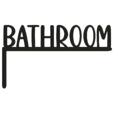 Plaque de porte de salle de bain en métal, décoration murale minimaliste, idéale pour cadeau ou décoration de fête. (1/5)