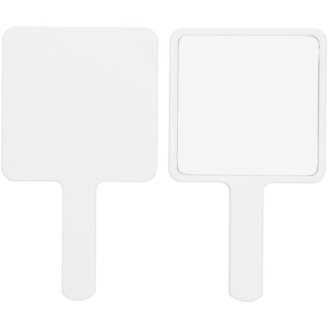 2pcs Miroir de Maquillage Portable Compact - Miroir de Vanité Cosmétique Carré Blanc (1/5)