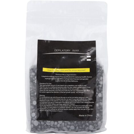 Perles de cire dure épilation indolore pour tout le corps, 500g noir - Cire à épiler professionnelle sans douleur (1/5)