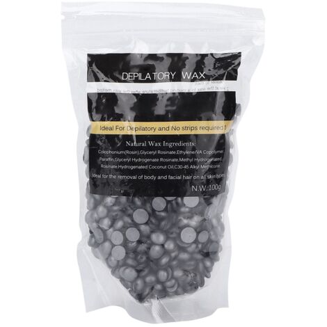 Billes de cire dépilatoire dure 100g - Visage, aisselles, jambes - Cire noire rétro (1/5)