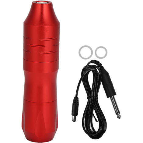 Stylo Tatouage Rotatif Sans Fil Cadre Aluminium Machine Cartouche Tatouage Aiguilles Pistolet Interface DC Rouge (1/5)