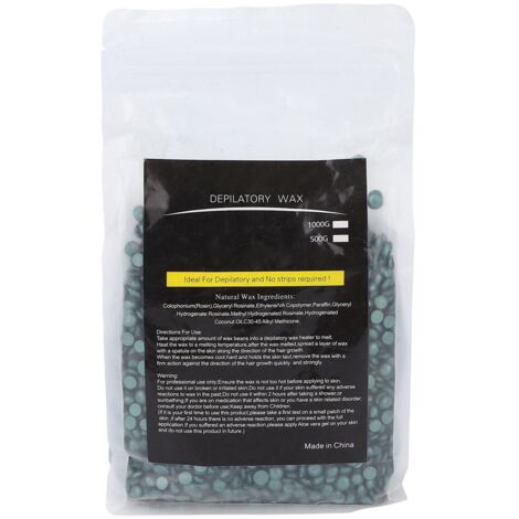 Perles de cire dure épilation sans douleur, cire dépilatoire pour tout le corps, 500g vert (1/5)