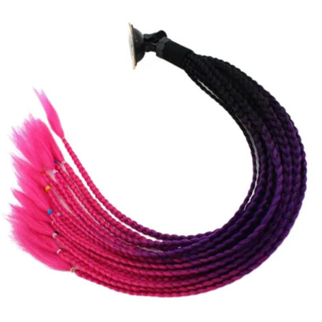 Tresses colorées pour casque de moto avec ventouse, décoration fun pour motocycliste, 55 cm (1/5)