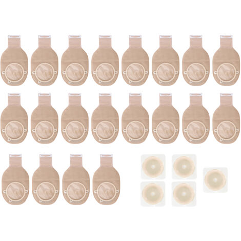 Sac de Colostomie Drainable 2 Pièces pour Soins de Stomie Iléostomie avec 20 Poches et 5 Barrières de Protection (1/5)