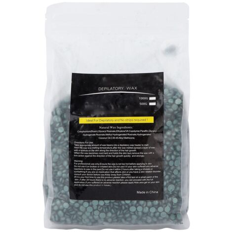 Cire dure pour épilation visage, aisselles et jambes - Perles de cire dépilatoire 1000g - Vert rétro pour salon et maison (1/5)