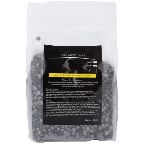 Cire dure pour épilation visage, aisselles, jambes - Perles de cire dépilatoire noire rétro - 1000g pour salon ou maison (1/5)