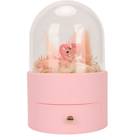 Boîte à Bijoux en Forme d'Oiseau Fleurs Préservées Rose - Coffret de Rangement pour Collier, Boucles d'Oreilles, Bague - Cadeau Anniversaire Femme Fille (1/5)