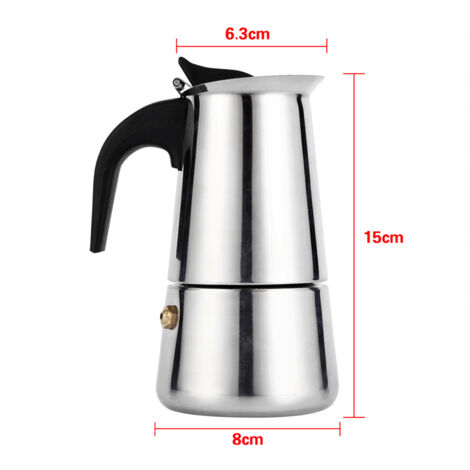 Cafetière Italienne Moka Pot en Acier Inoxydable 100ml pour Cuisinière (1/5)