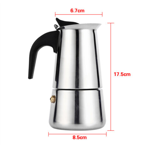 Cafetière Italienne en Acier Inoxydable 200ml pour Cuisinière Maison Bureau (1/3)