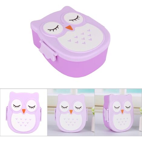 Boîte de repas en plastique portable pour enfants, sûre au micro-ondes et facile à transporter (1/5)